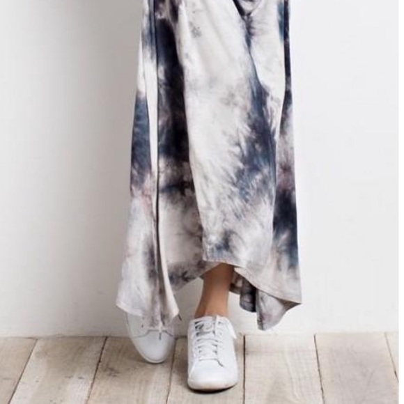 Crochet Back Tie Dye Maxi Knit Dress - Ash - Picture 2 of 8